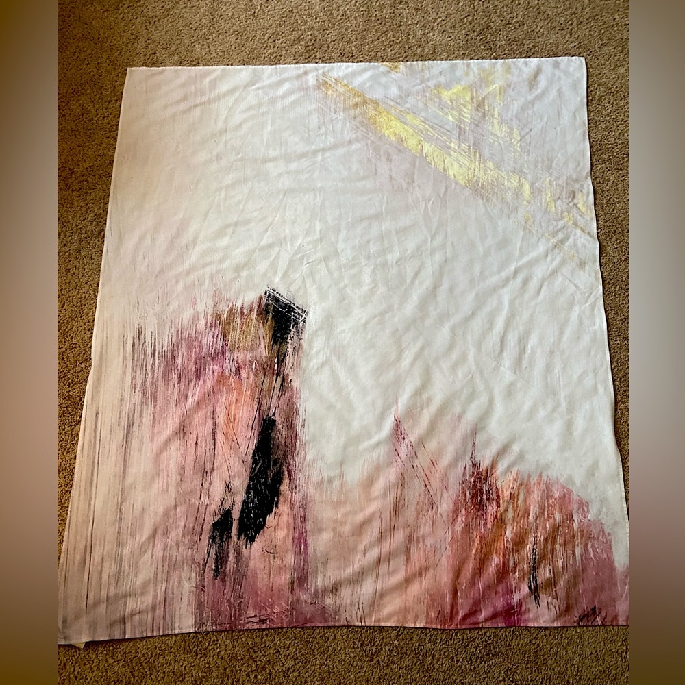 Abstract Art Print Tapestry - Pink, black and gold